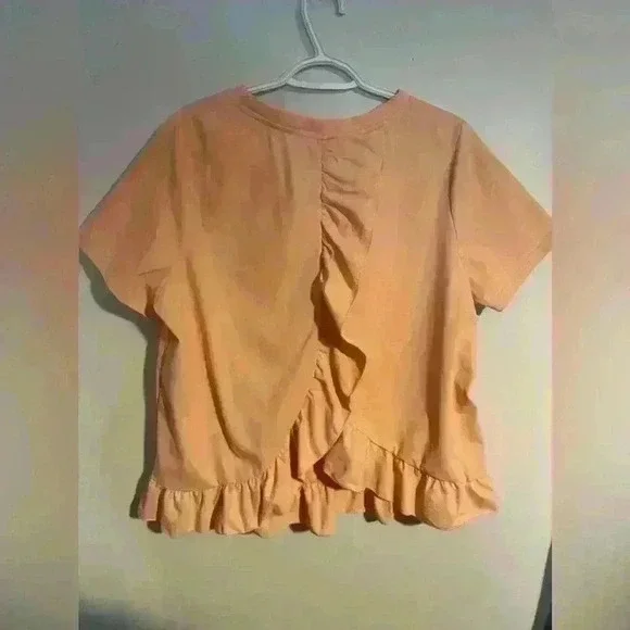 SHEIN women’s pink top with ruffles 1X top - Picture 3 of 3